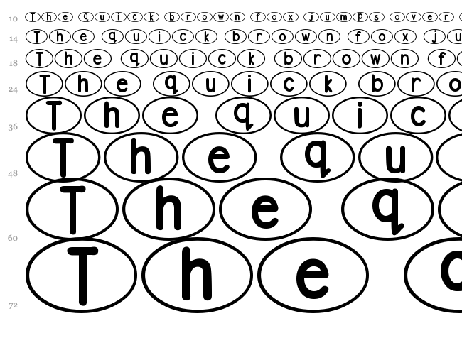 DJB Standardized Test Oval font waterfall
